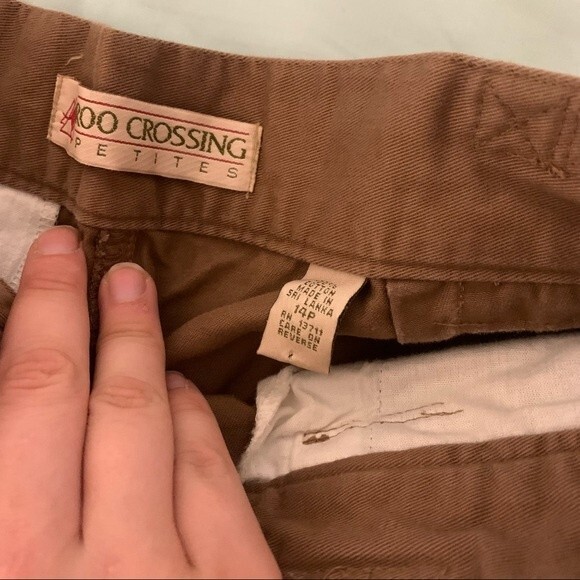 Vintage Roo Crossing size 14 Brown Paper Bag Ankle Length Pants 100% Cotton - Picture 12 of 12